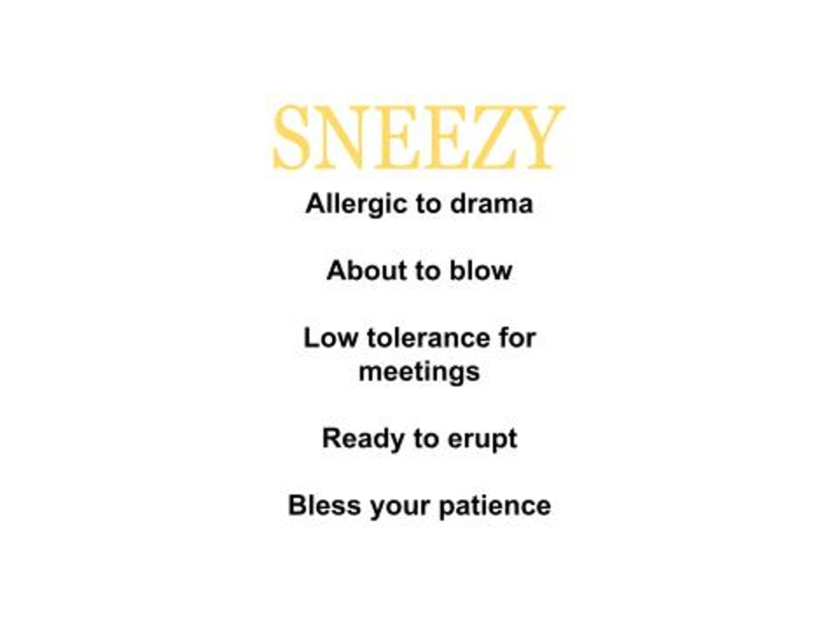 Character Archetype: SNEEZY - 11oz Mug